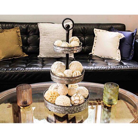 18 Piece Natural White and Brown Exotic Dried Organic Decor Balls - Picture 5 of 7